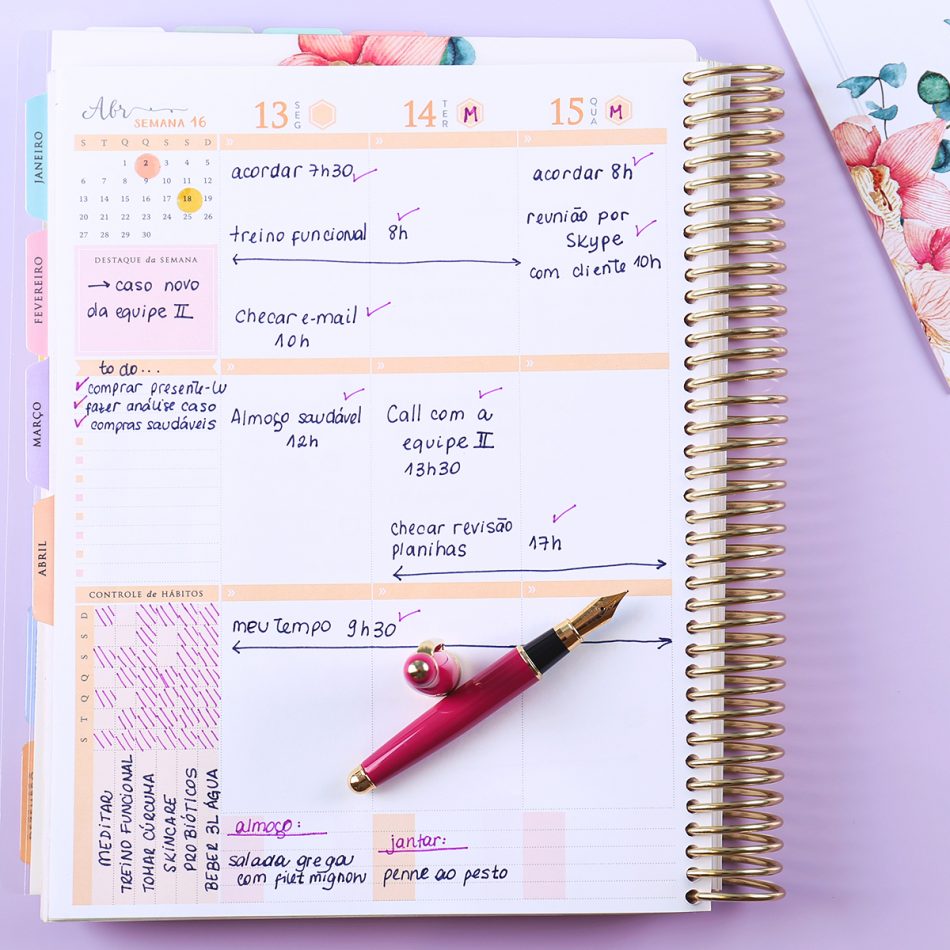 Daily Planner, caneta, mudar hábitos