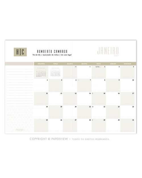 Desk Planner Mensal | Code