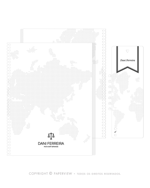 Capa Extra Personalizada para Planner | Black Line Atlas