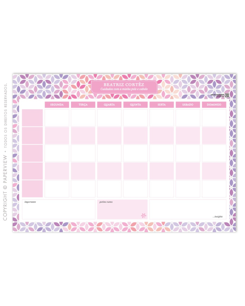 Desk Planner Semanal | Bee Flower Berry