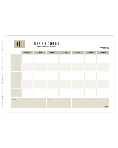 Desk Planner Semanal | Code