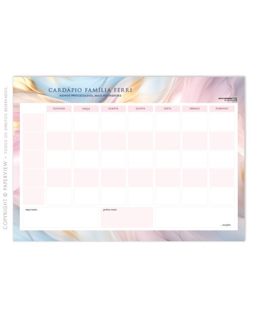 Desk Planner Semanal | Scarf L'Océan Mirage
